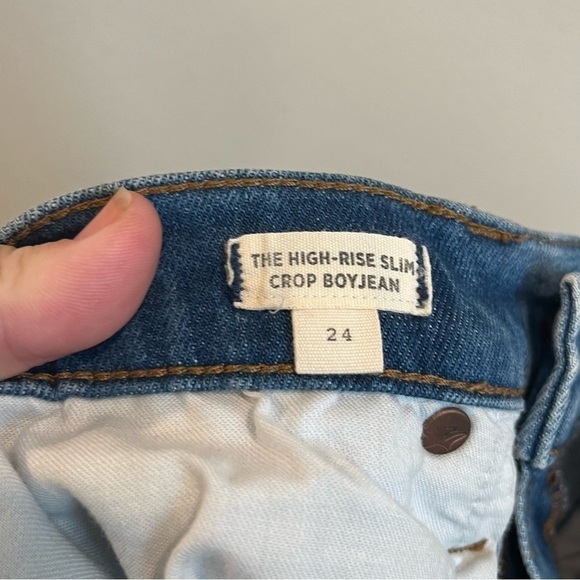 Madewell The High-Rise Slim Boyjean in Dover Wash: Raw-Hemmed Edition size 24 - Picture 6 of 16